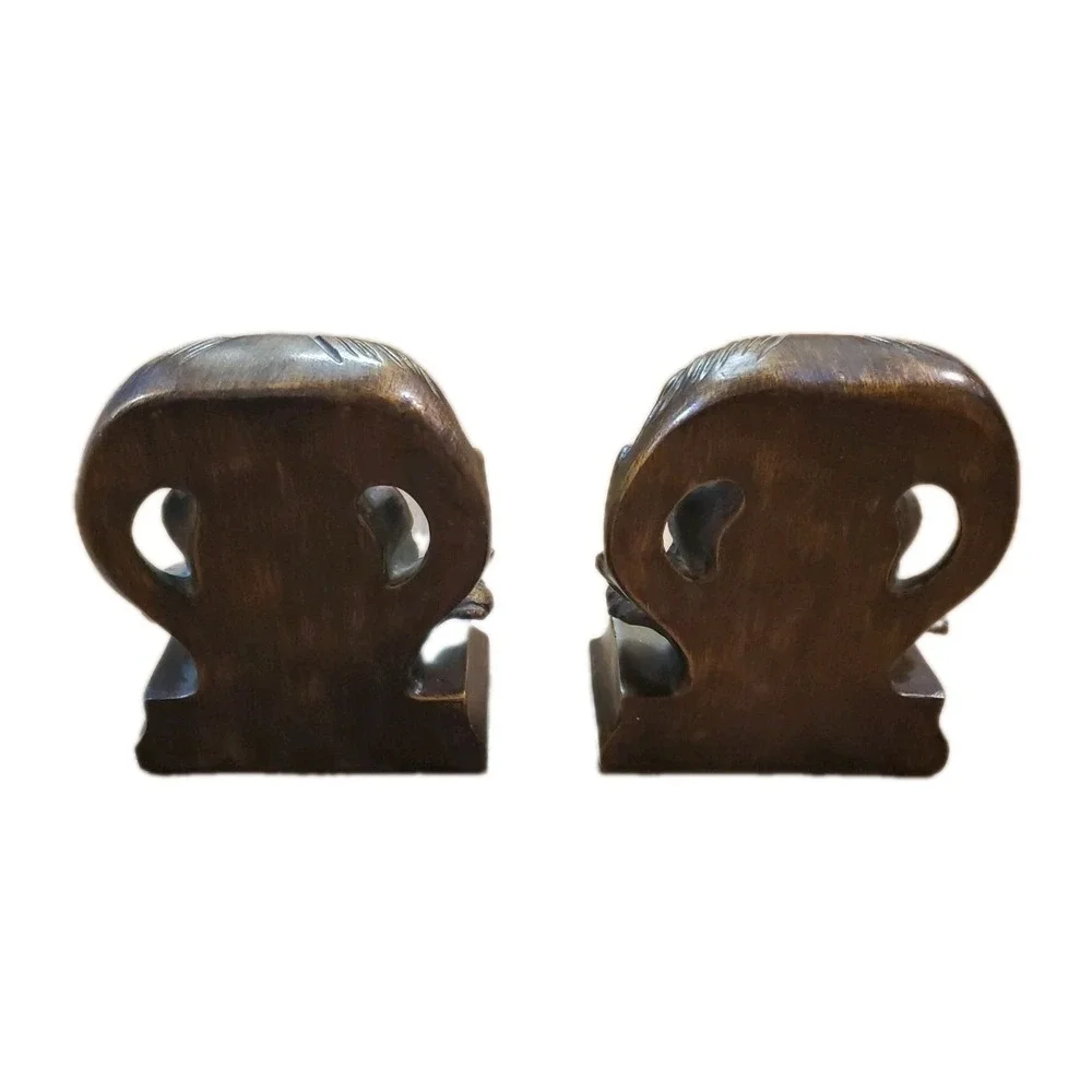 Set Of Two Resin High Bronze Shell Design Bookends Ornate Solid‎ Heavy